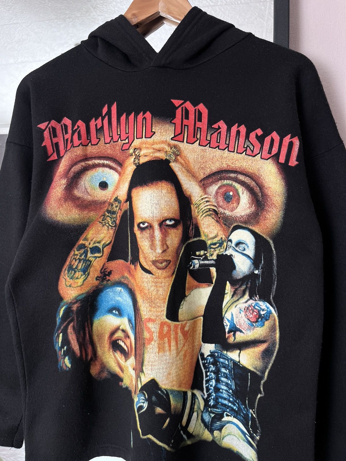 Marilyn Manson Vintage 90s Marilyn Manson Big Eyes Hoodie Size US M / EU 48-50 / 2 - 4 Thumbnail