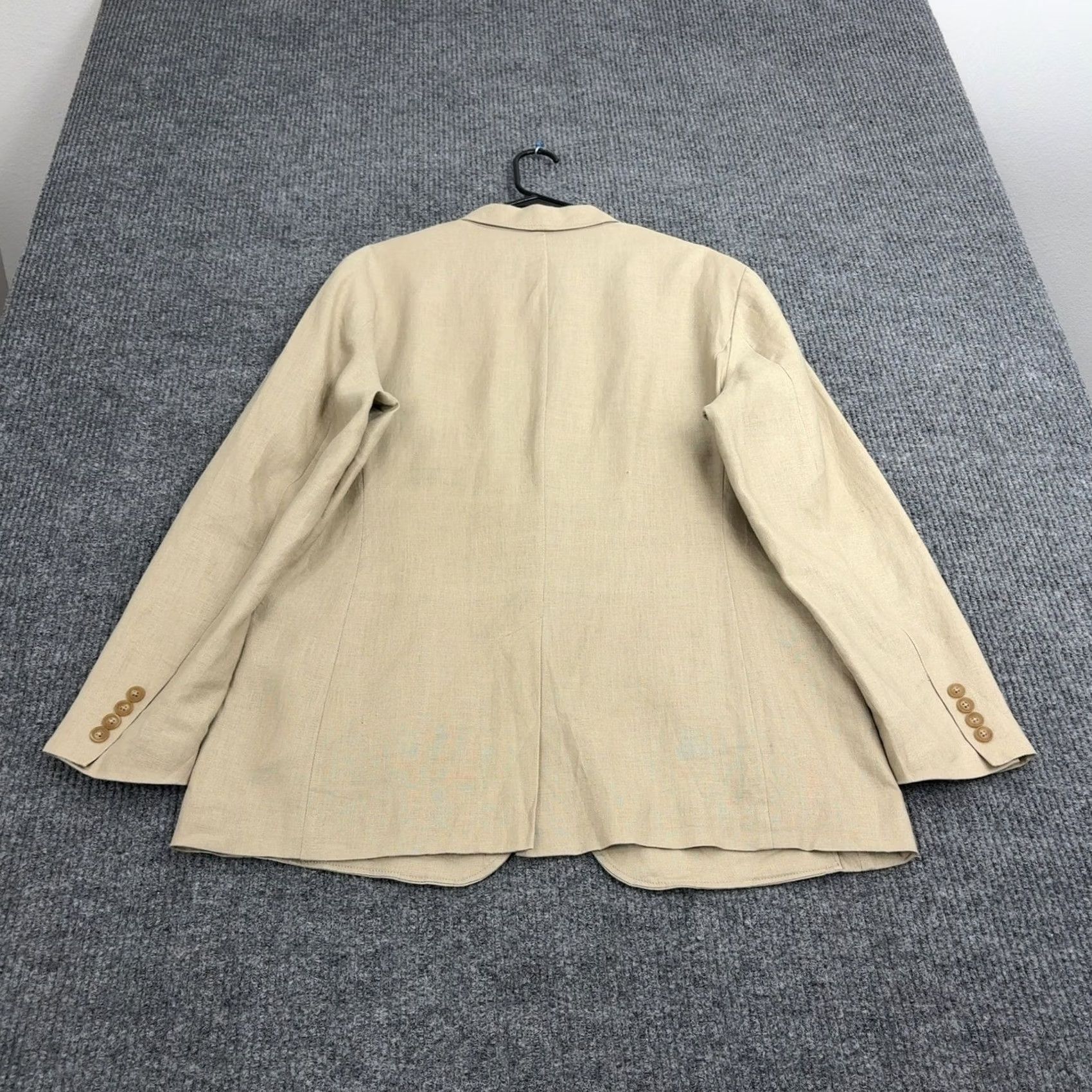 J.Crew J.CREW Blazer Mens 42R Tan Linen 3 Button Single Vent Classic Professional Style Size 42R - 7 Thumbnail