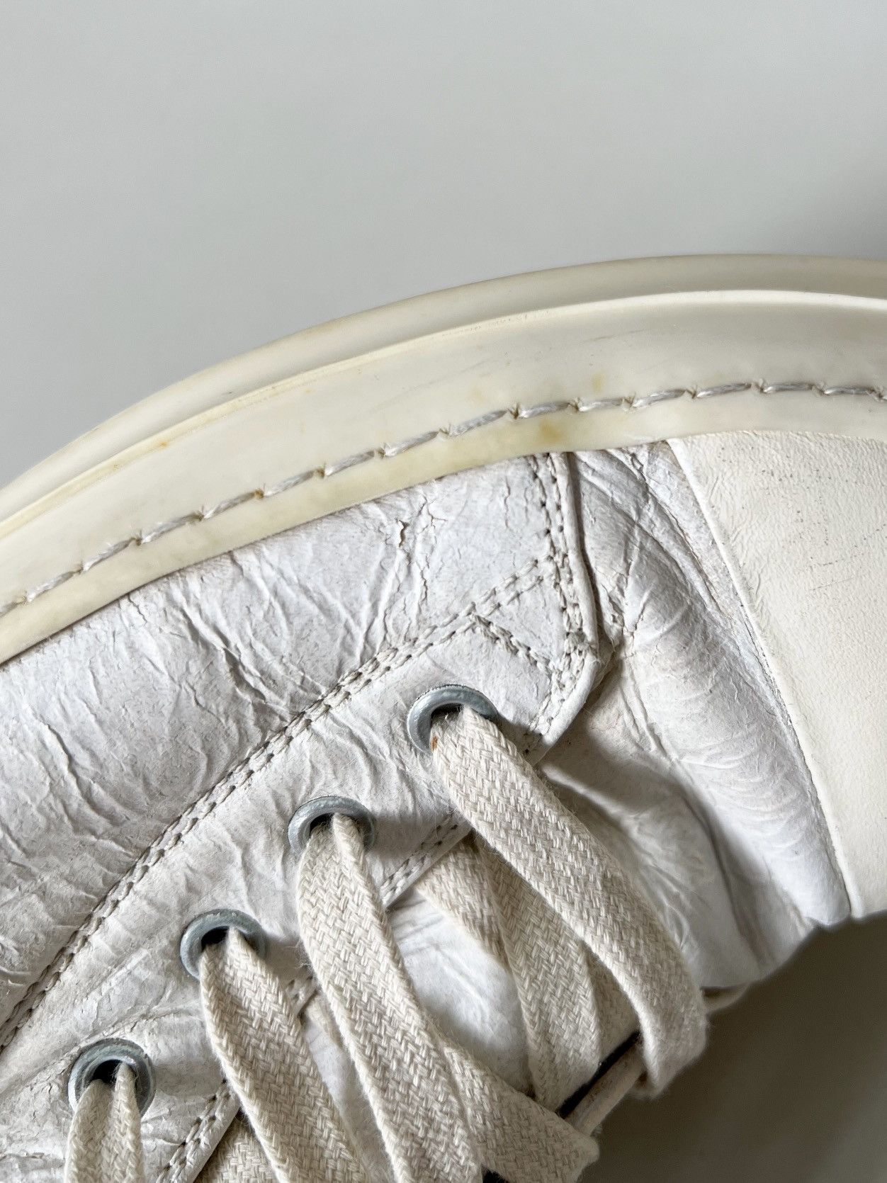 Rick Owens Rick Owens White Painted Leather Low Ramones Size US 8 / EU 41 - 21 Thumbnail