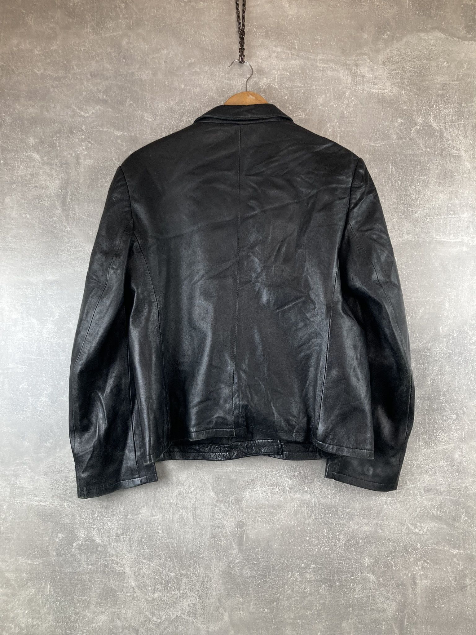 Valentino Vintage Valentino Jeans black avant garde leather jacket Size XL / US 12-14 / IT 48-50 - 6 Thumbnail