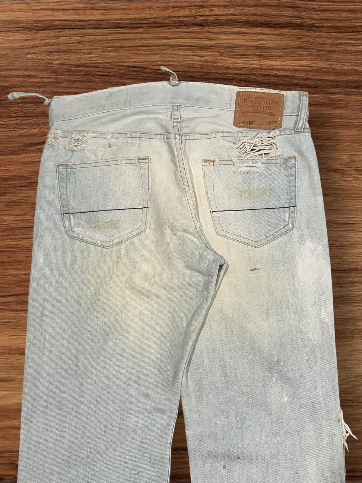 Abercrombie & Fitch × Hysteric Glamour ⚡️Trashed⚡️Abercrombie & Fitch Distressed Blue Faded Jeans Size US 30 / EU 46 - 11 Thumbnail