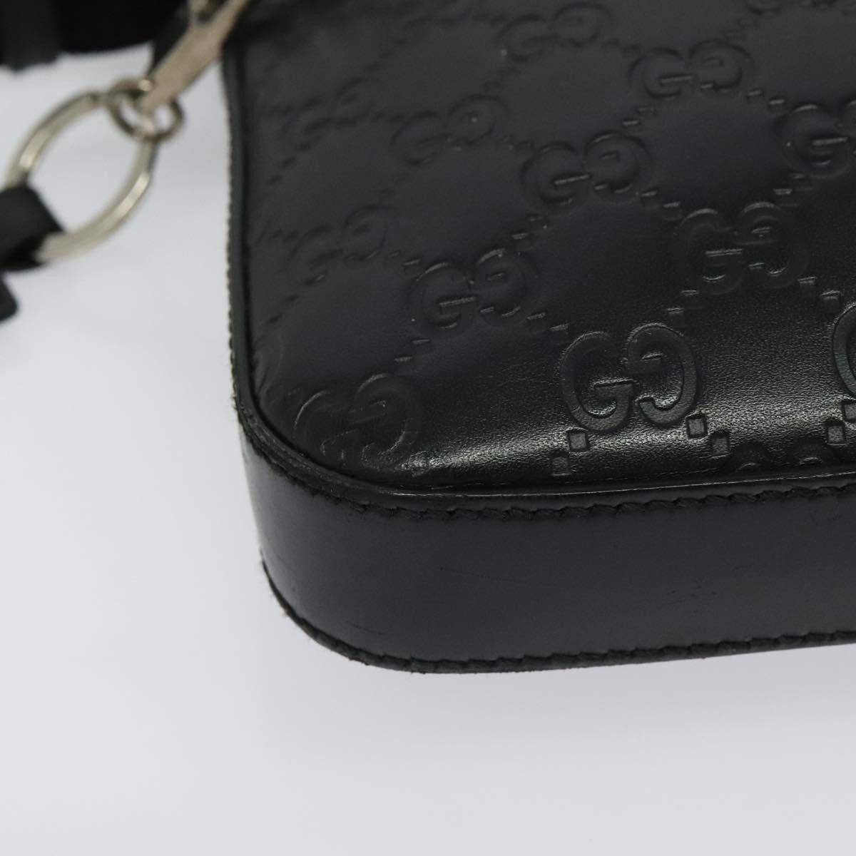 Gucci GUCCI GG Canvas Guccissima Shoulder Bag Leather Silver Black Size ONE SIZE - 10 Thumbnail