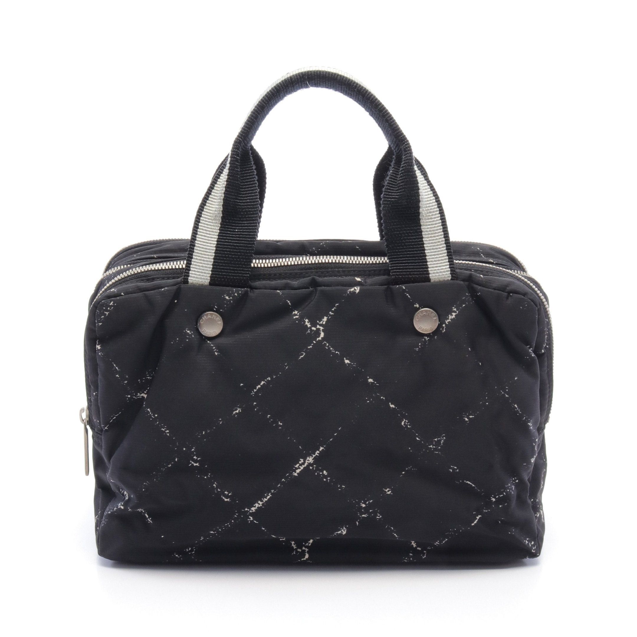 Chanel Chanel Old Travel Line Handbag Nylon Black Matte Silver Hardware Size ONE SIZE - 1 Thumbnail