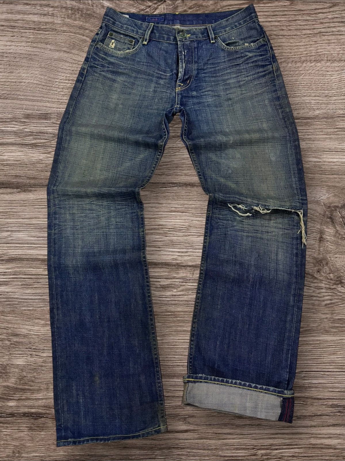 Jun Takahashi Kunna Kunna Japan Grunge Cross Shade Distress Jeans Size US 32 / EU 48 - 1 Thumbnail