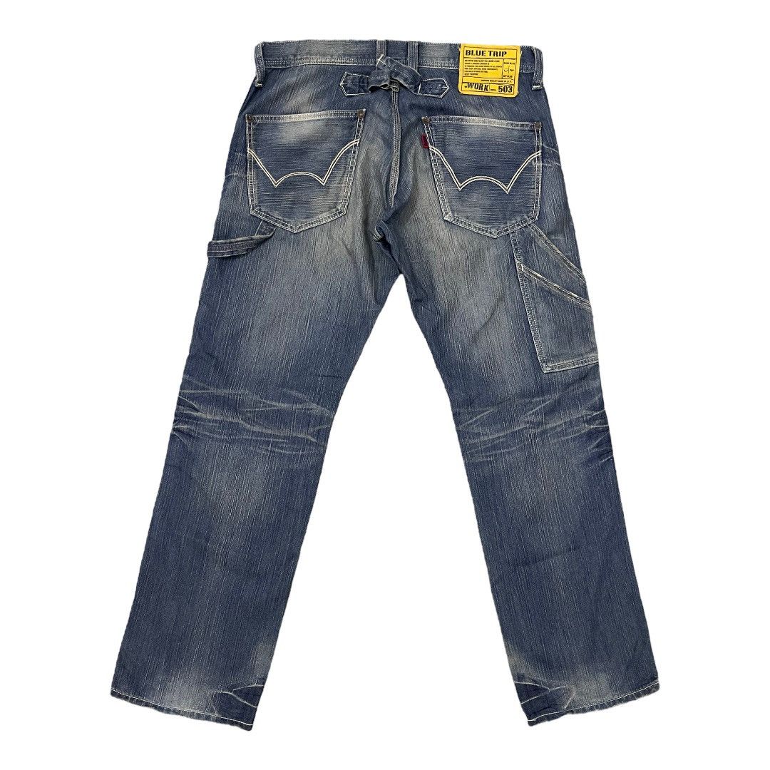 Edwin Edwin 503 Blue Trip Buckle Back Denim Size US 34 / EU 50 - 1 Thumbnail