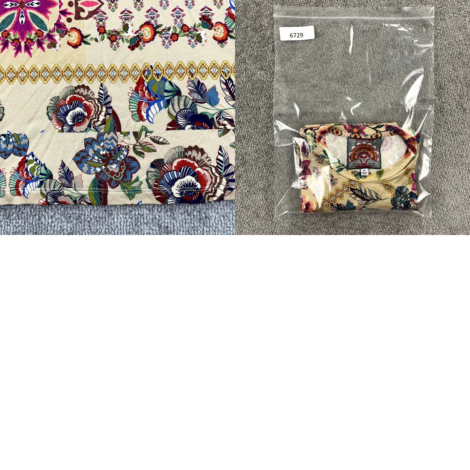 Johnny Was JOHNNY WAS Zakis Blouse Women XS Floral Crewneck Bamboo Stretch Short Sleeve Size XS / US 0-2 / IT 36-38 - 7 Thumbnail