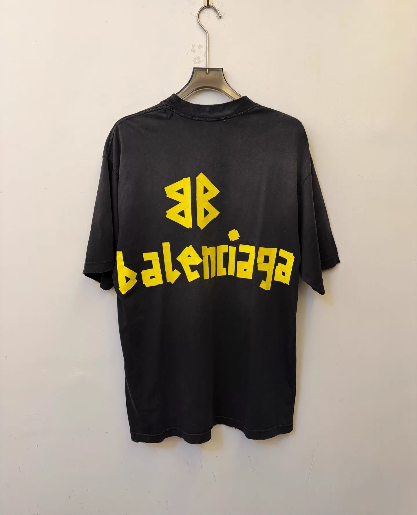 Balenciaga Balenciaga TAPE TYPE SS24 Tape Logo Knit Tee Dark Gray XS Size US XS / EU 42 / 0 - 3 Thumbnail