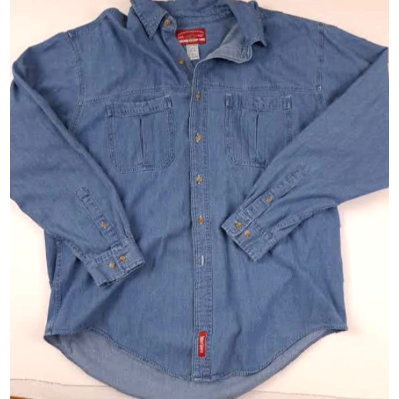 Marlboro VINTAGE Marlboro Country Store Denim Button-Up Shirt XL Blue Long Sleeve Men Country 29in 24in pit to pit Size US XL / EU 56 / 4 - 4 Thumbnail