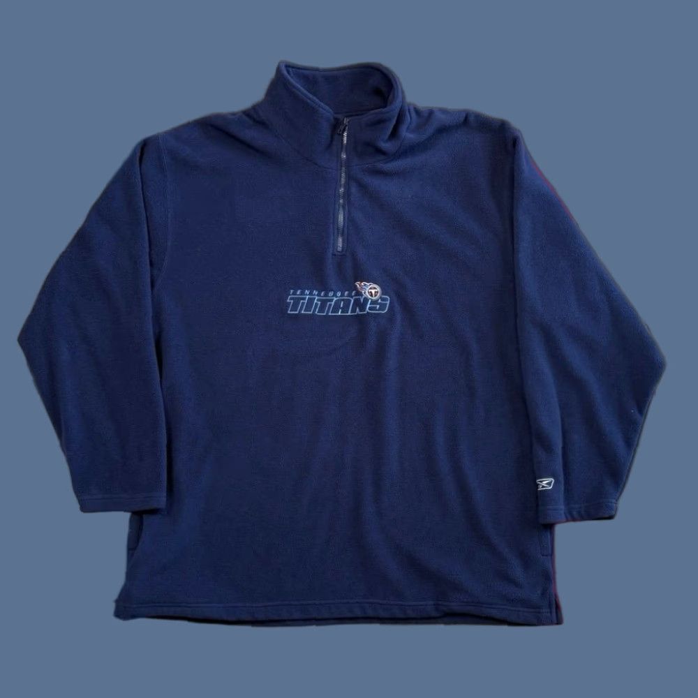 Reebok VINTAGE Reebok Tennessee Titans Fleece 1/4 Zip Pullover Men 2XL Blue NFL Football Size US XXL / EU 58 / 5 - 1 Thumbnail