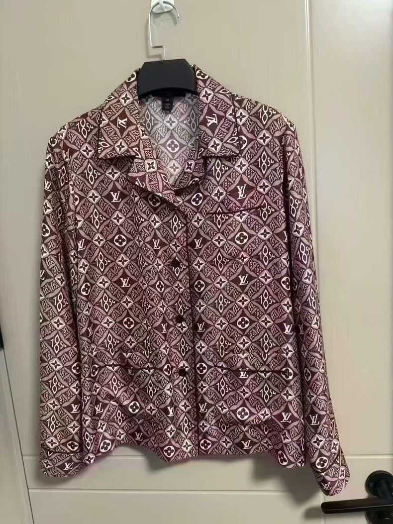 Louis Vuitton Louis Vuitton size 38 Burgundy Long Sleeve Shirt with Full Size US M / EU 48-50 / 2 - 1 Thumbnail