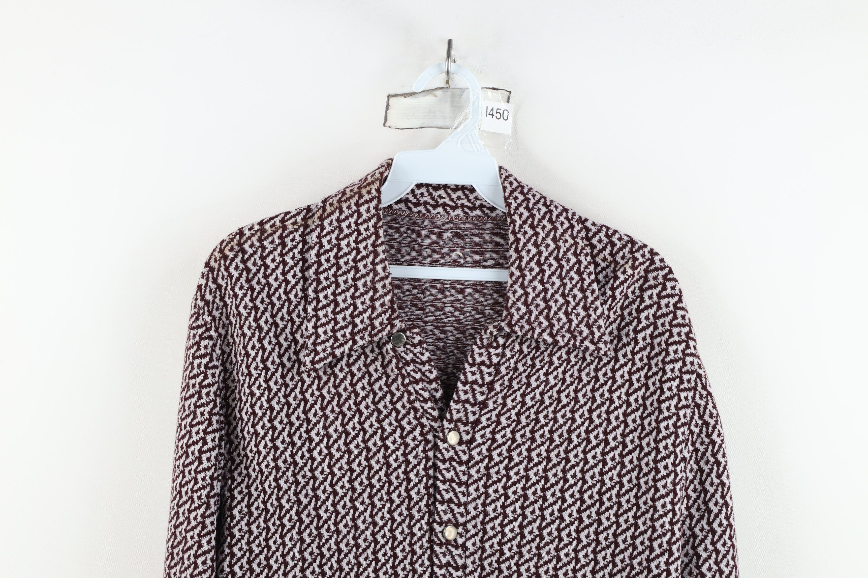 Vintage Vintage 60s 70s Streetwear Knit Collared Button Shirt USA Size US M / EU 48-50 / 2 - 2 Thumbnail