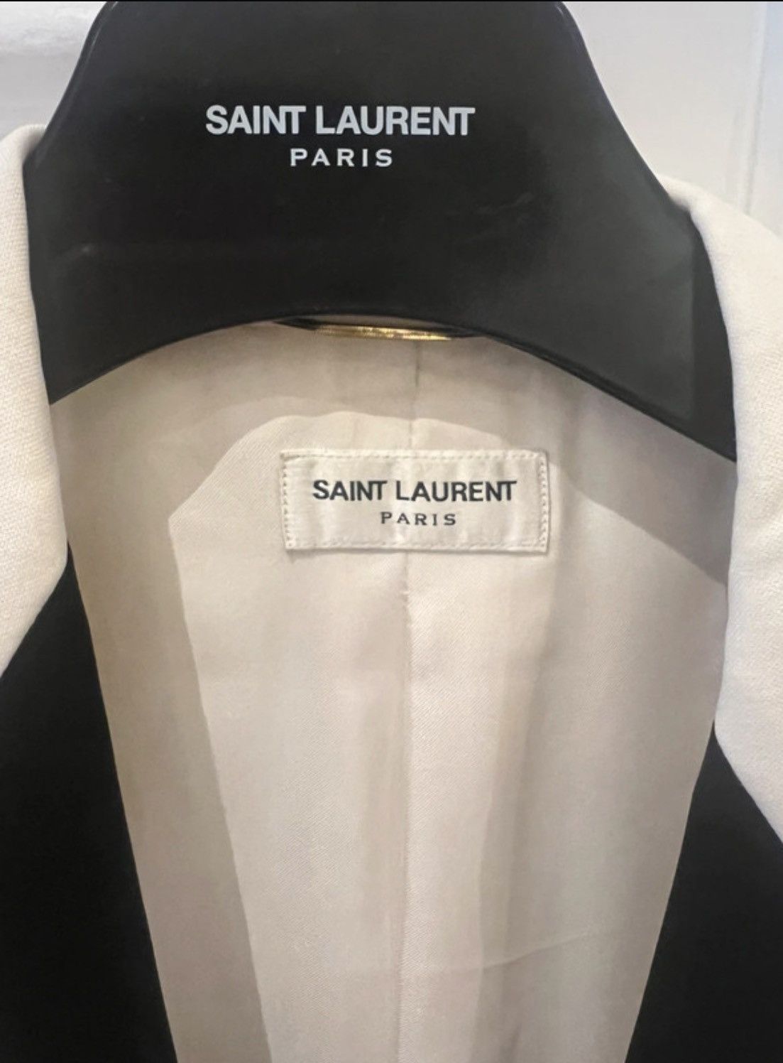 Saint Laurent Paris Ivory Saint Laurent blazer with black satin lapels Size S / US 4 / IT 40 - 3 Thumbnail