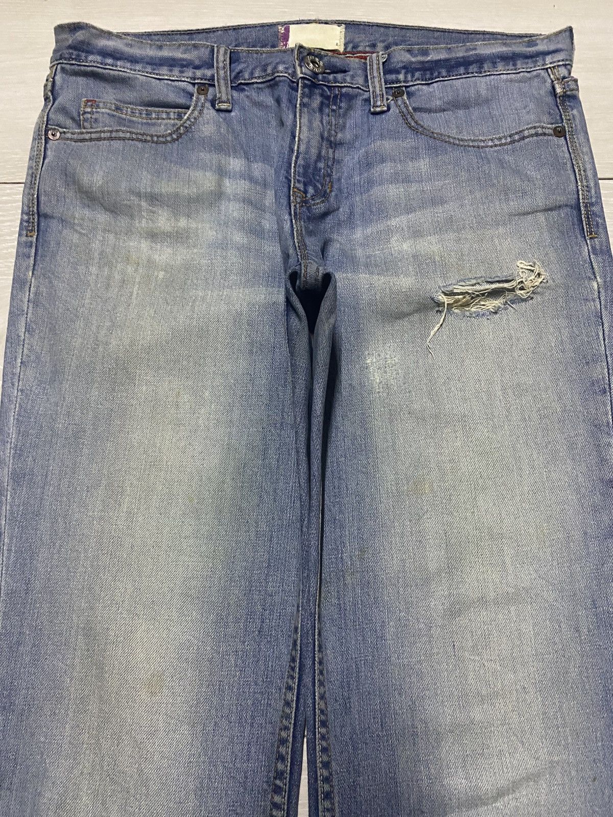 Dapper Dan × Gap Vintage Gap Denim Tears Distressed Fade Bootcut Flare Jeans Size US 34 / EU 50 - 3 Thumbnail