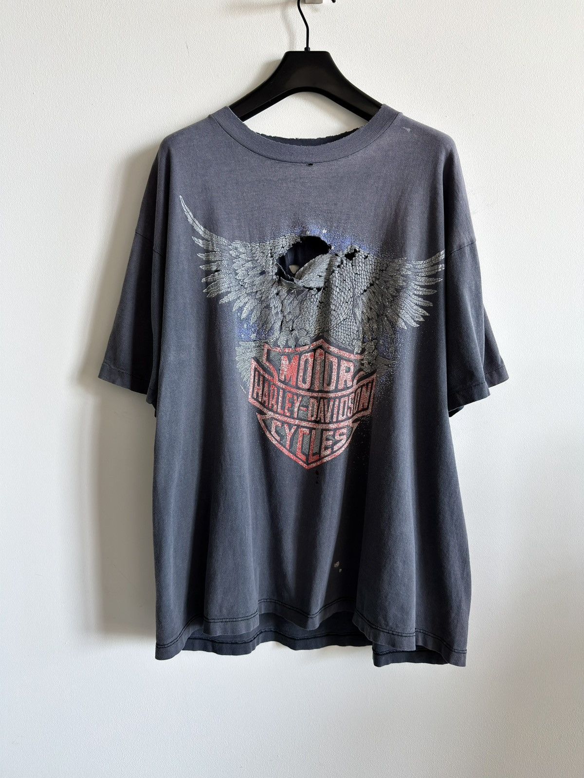 Harley Davidson Vintage 90s Thrashed HARLEY Faded Distressed Erd Band Tee Size US XL / EU 56 / 4 - 8 Thumbnail