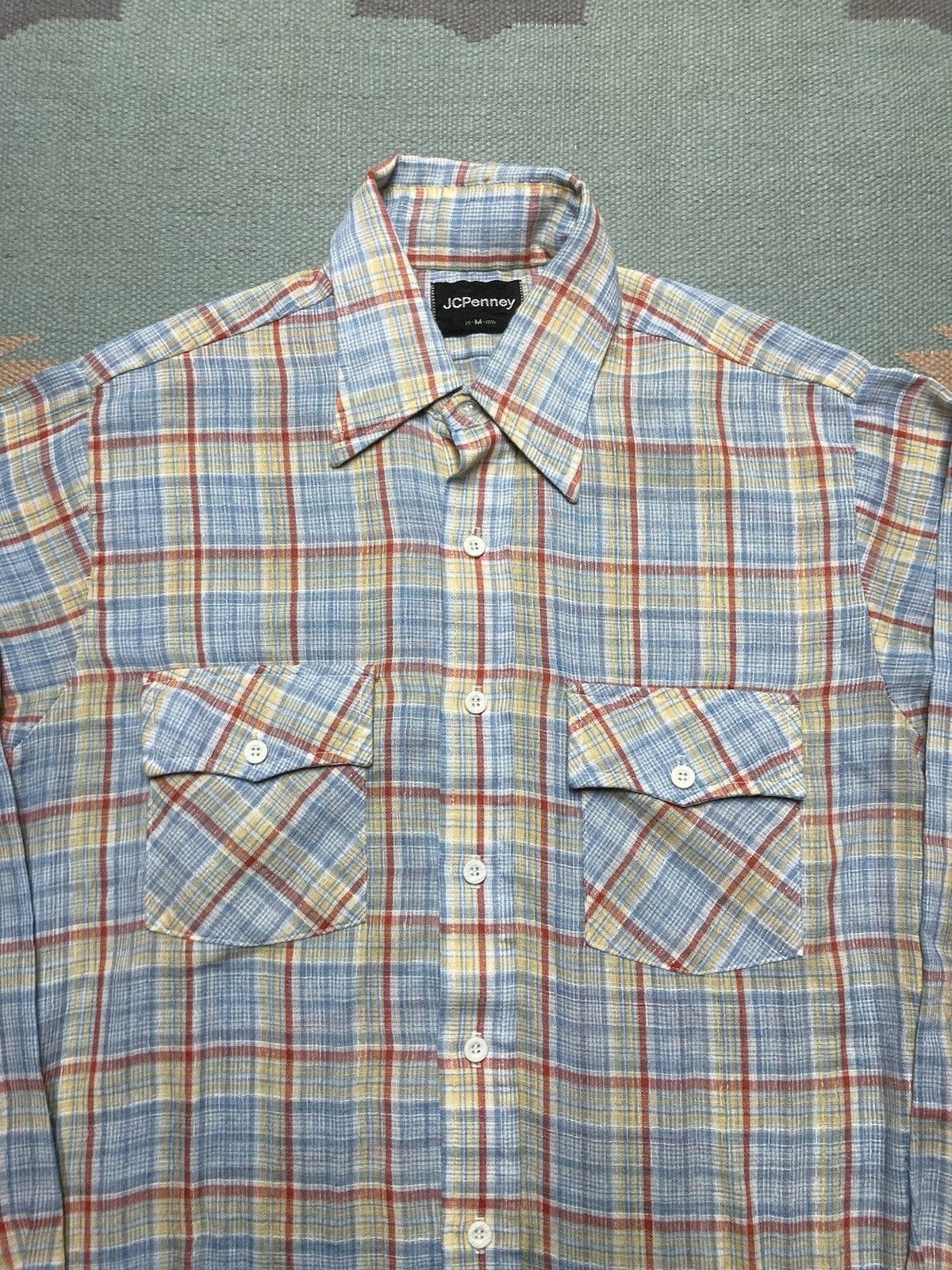 JCPenney × Vintage Vintage 70s button shirt JCPenney plaid men’s medium Size US M / EU 48-50 / 2 - 2 Thumbnail