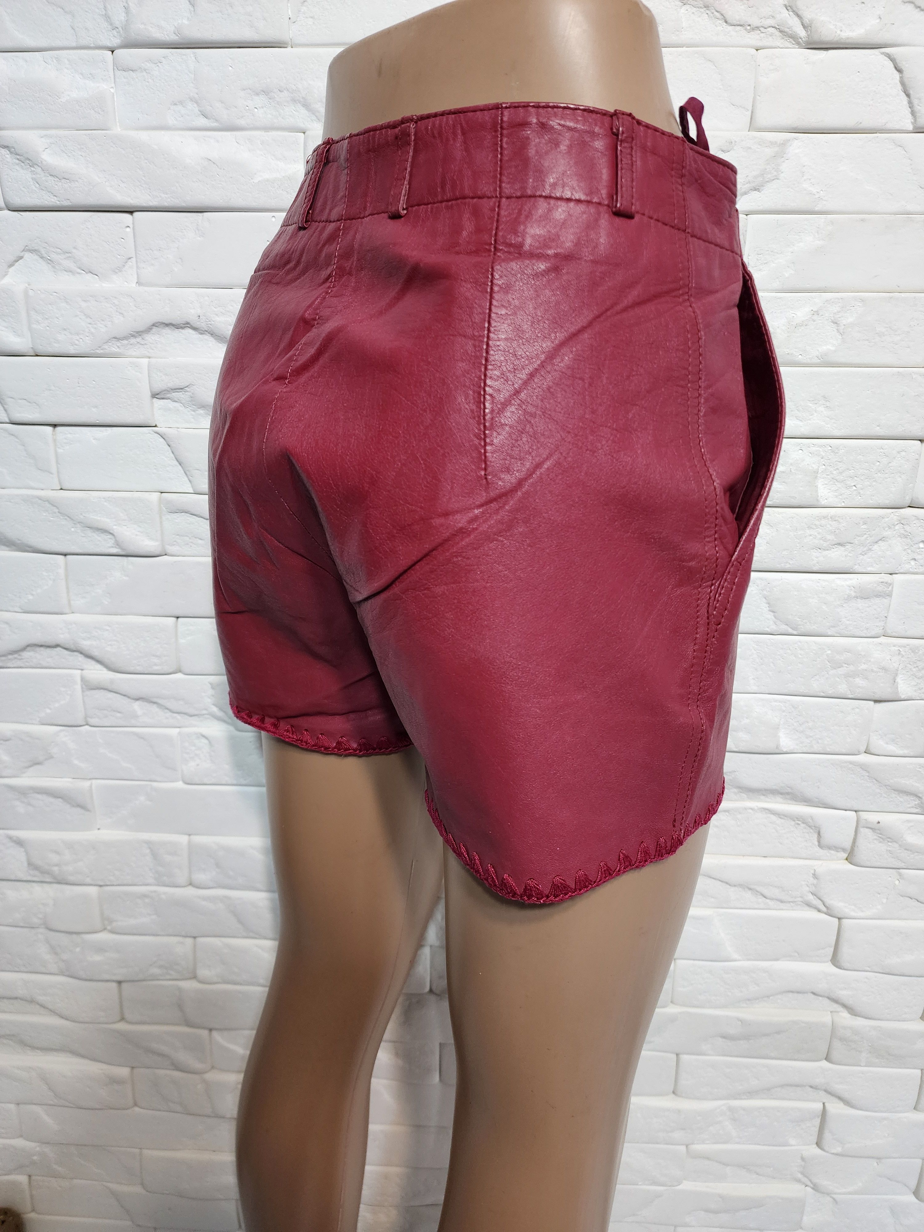 Other Red Leather Shorts: Women's Genuine Leather Pockets Size 26" / US 2 / IT 38 - 6 Thumbnail
