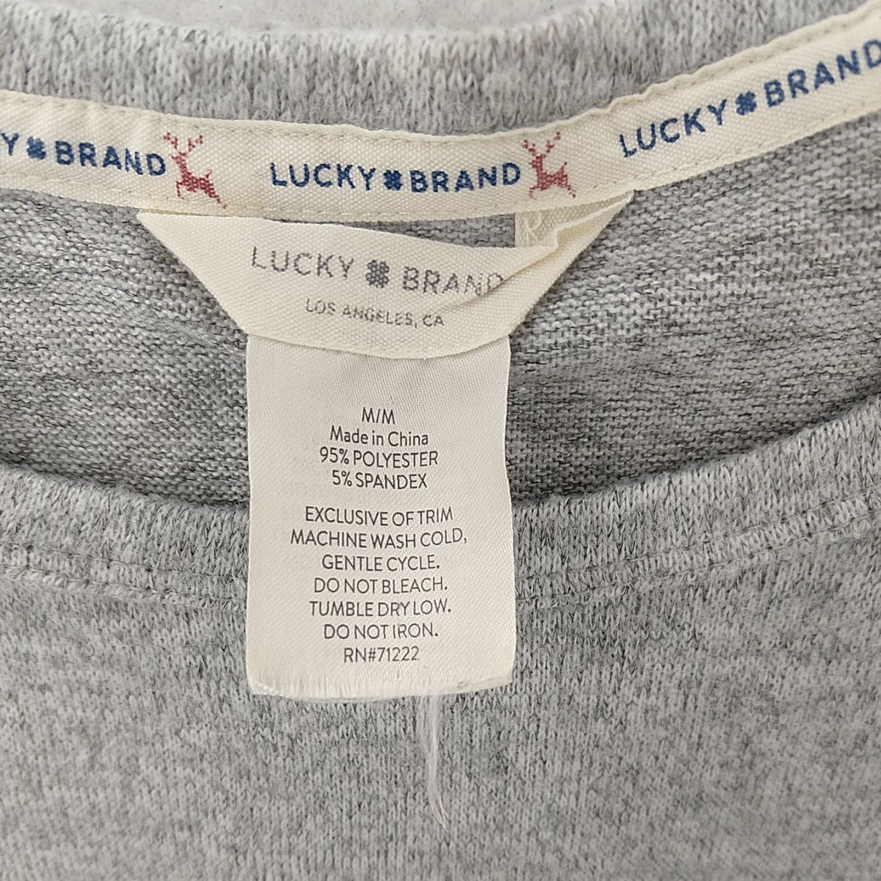 Lucky Brand Lucky Brand Sweater Women Medium V-Neck Long Sleeve Gray Cotton Pullover Moose Classic Size M / US 6-8 / IT 42-44 - 6 Thumbnail