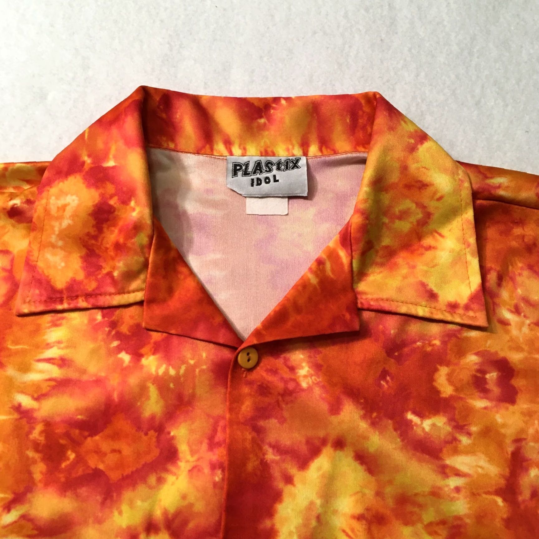 Vintage VINTAGE Plastix Idol Shirt Mens M Orange 90s Blaze Button-Up USA Made Size US M / EU 48-50 / 2 - 3 Thumbnail