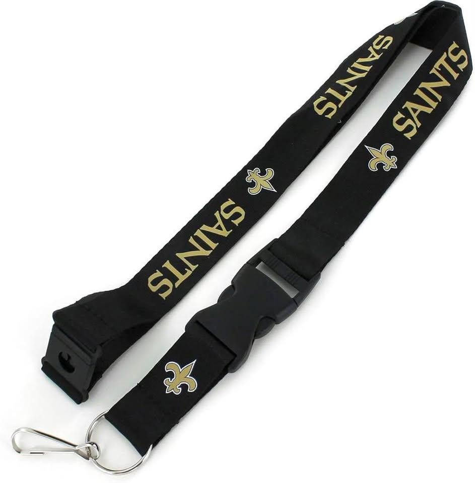 Designer New Orleans Saints breakaway clip Lanyard NEW (black) Size ONE SIZE - 1 Thumbnail