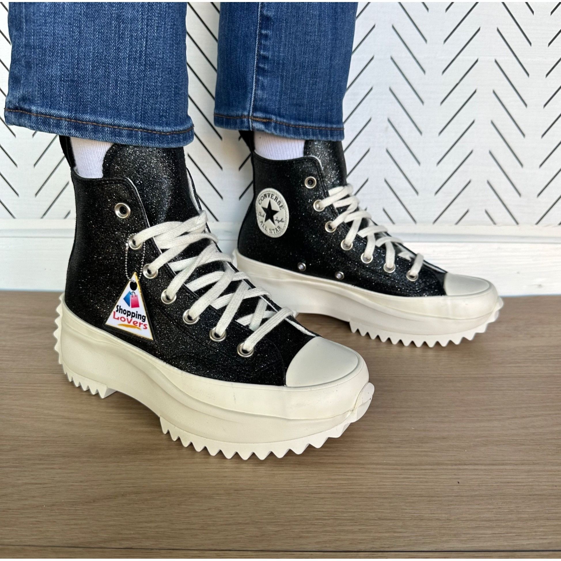 Converse ⭐Rare Converse Run Star Hike Hi Platform Glitter 7 Womens Sh Size US 7 / IT 37 - 2 Thumbnail
