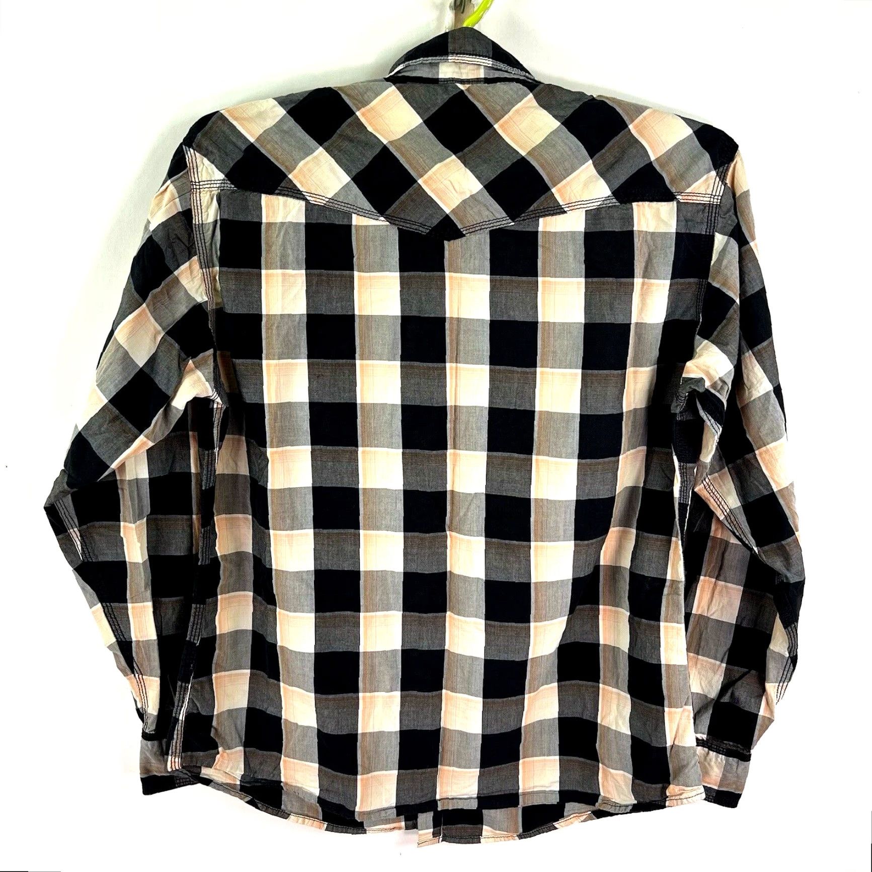 Vintage Twenty X Plaid Pearl Snap Shirt Mens XL Black/Orange Long Sleeve Western Button-Up Size US XL / EU 56 / 4 - 7 Thumbnail