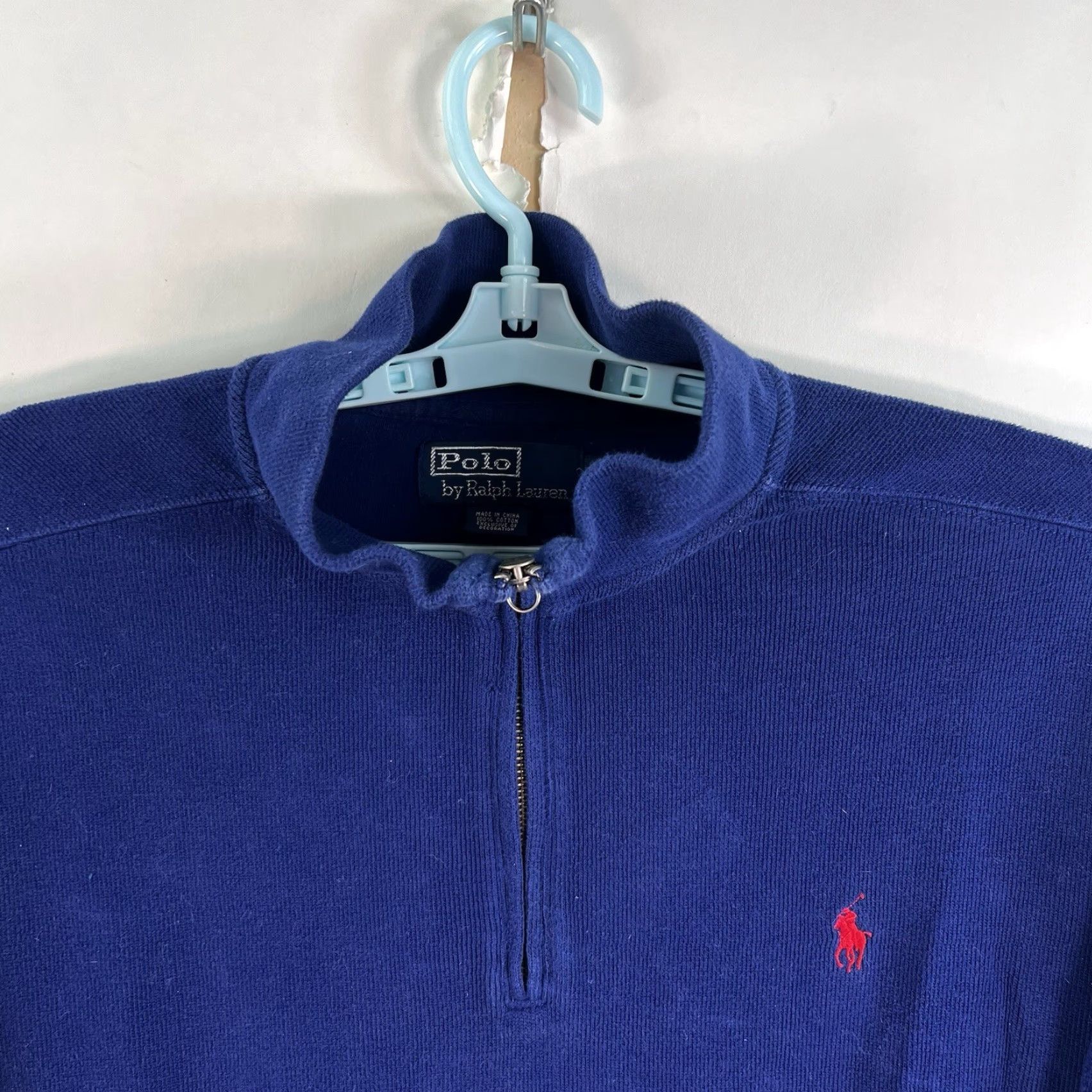 Polo Ralph Lauren Polo Ralph Lauren 1/4 Zip Pullover Sweatshirt Mens XL Blue Size US XL / EU 56 / 4 - 3 Thumbnail