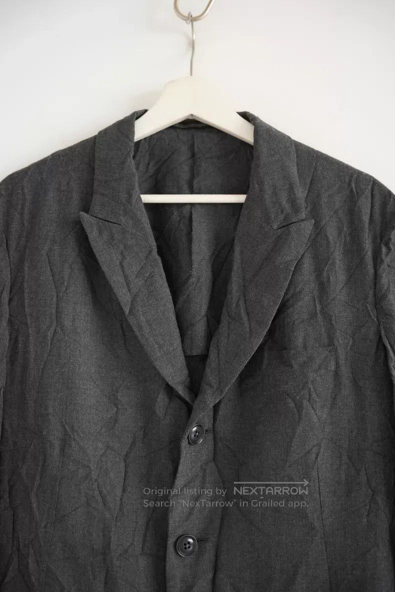 Yohji Yamamoto Yohji Yamamoto size 2 16 SS pleated old grey blazer Size 36R - 4 Thumbnail