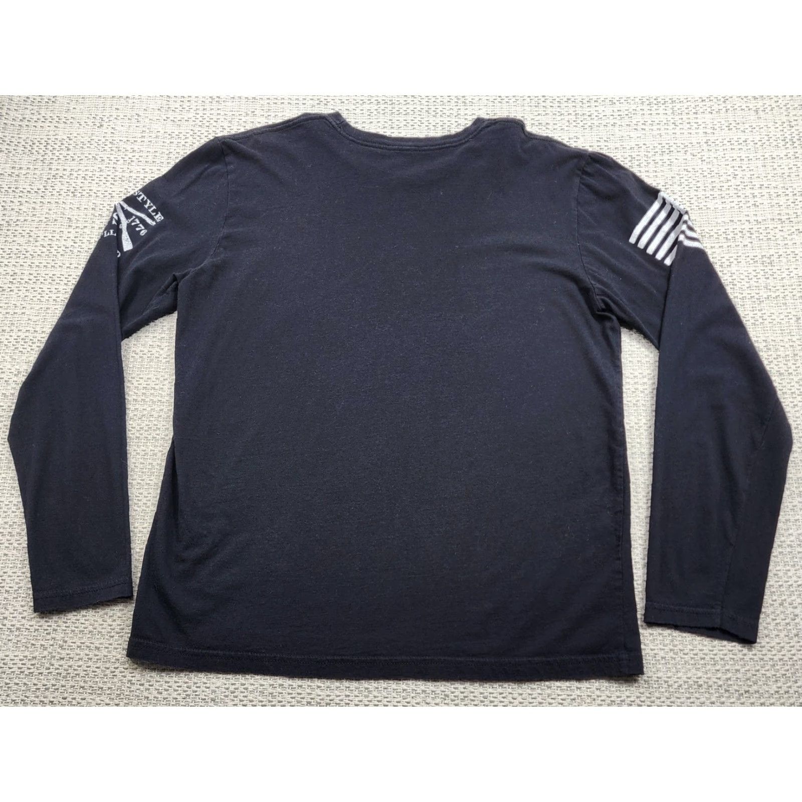 Vintage Grunt Style Shirt Adult Large Long Sleeve Black Cotton Crew Neck Patriotic Logo Modern Graphic Size US L / EU 52-54 / 3 - 4 Thumbnail