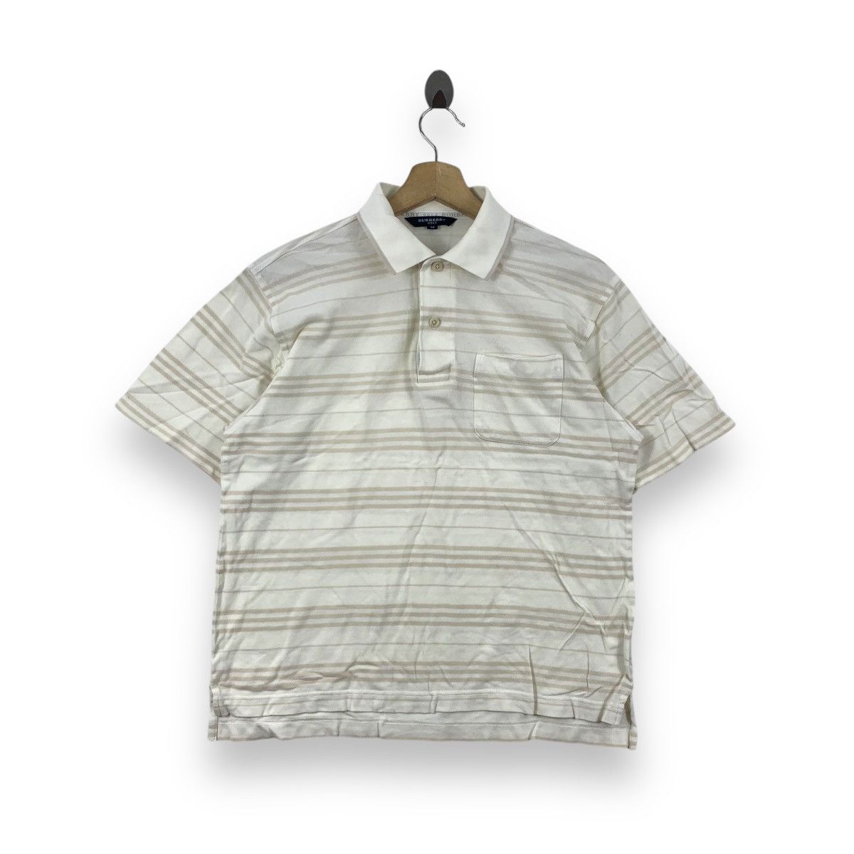 Burberry Vintage BURBERRY LONDON GOLF Collection Striped Polo Tee Size US M / EU 48-50 / 2 - 1 Thumbnail
