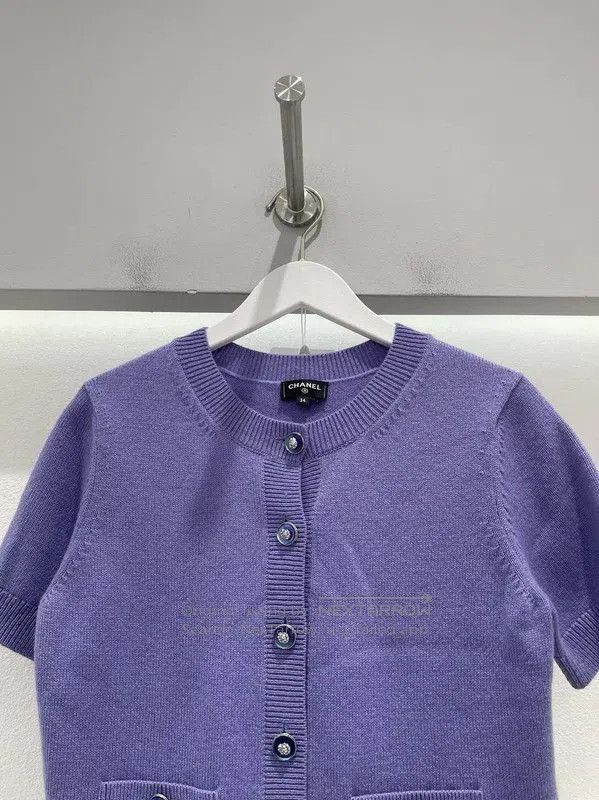 Chanel Chanel Purple Short Sleeve Summer Top . Size XXS / US 00 / IT 34 - 3 Thumbnail