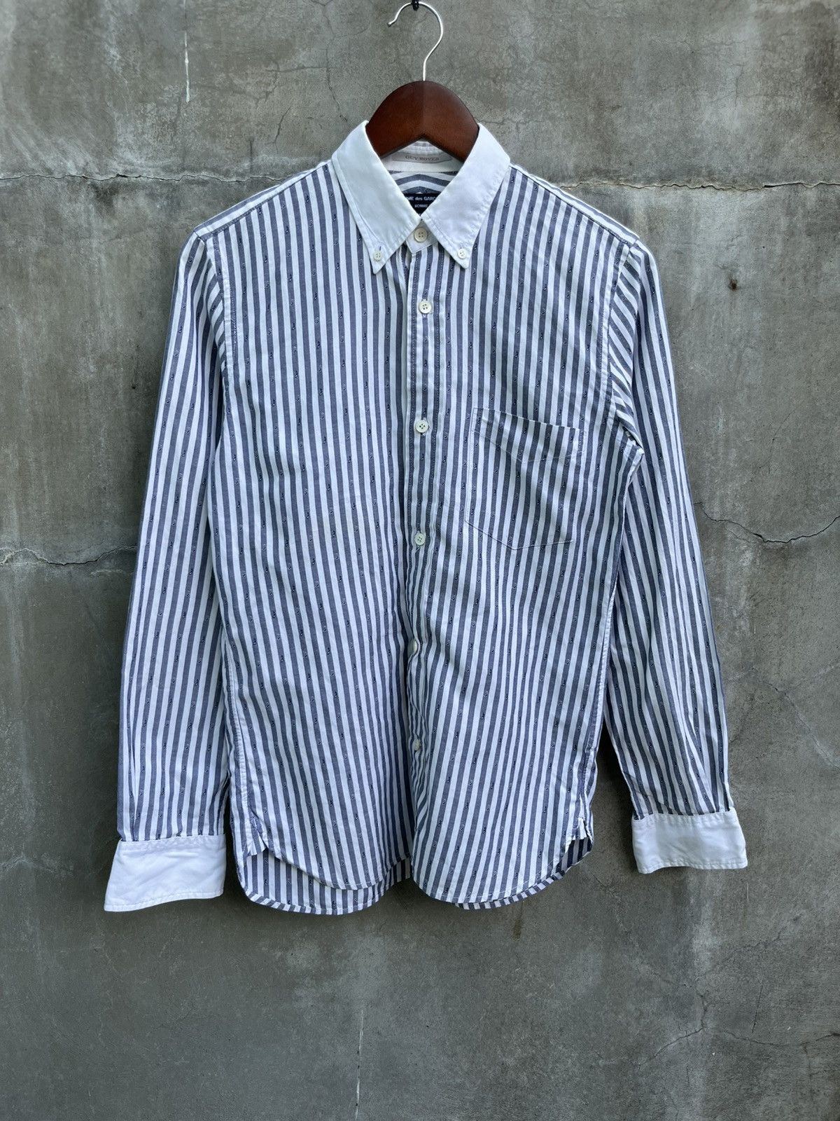Comme des Garcons Homme SS13 Hickory Striped Music Notes Shirt Size US XS / EU 42 / 0 - 1 Thumbnail