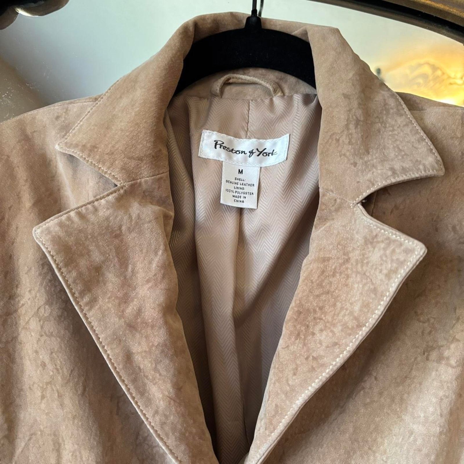 Preston & York Vintage Preston & York Tan Suede Leather Jacket Medium Y2K Size M / US 6-8 / IT 42-44 - 4 Thumbnail