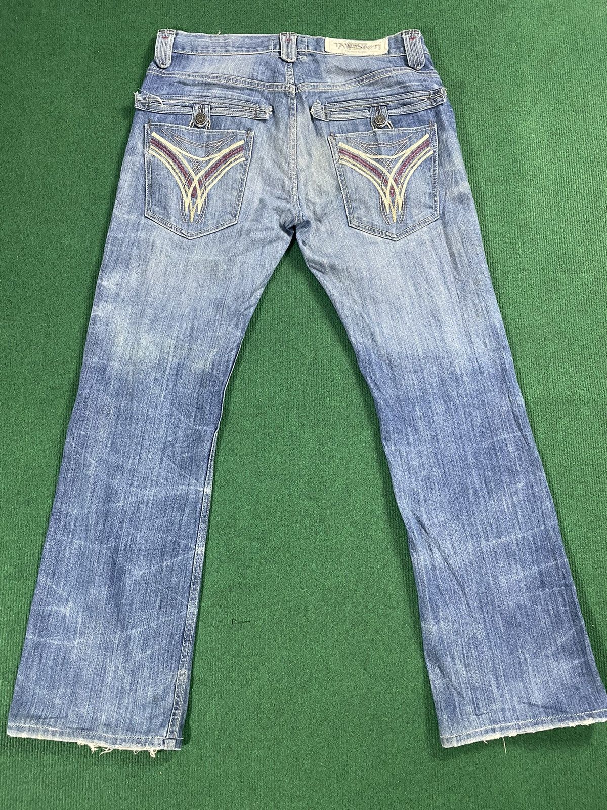 Japanese Brand Vintage Taverniti Flair Cut Jeans Size US 34 / EU 50 - 5 Thumbnail