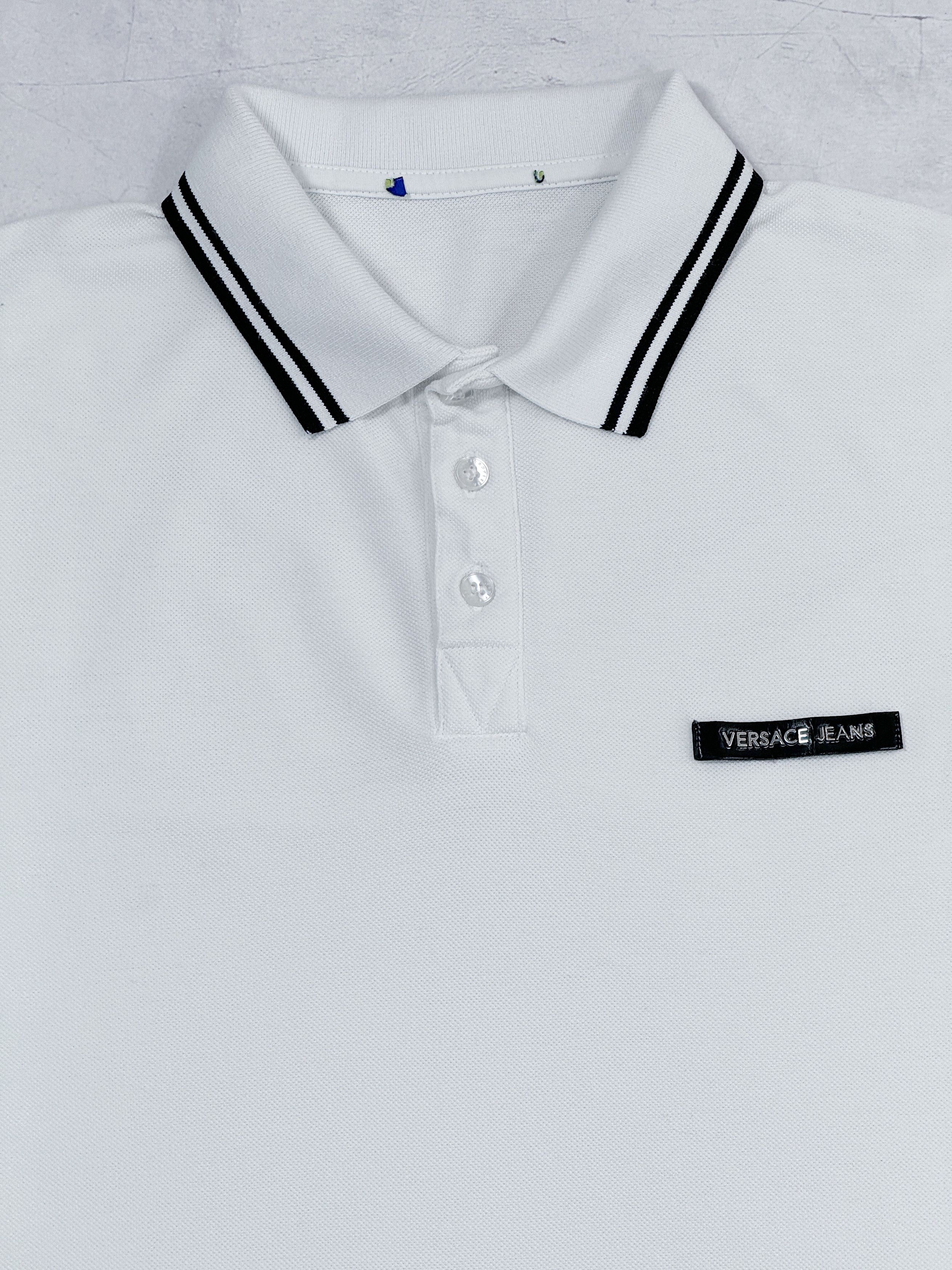 Versace Versace Jeans Polo T-Shirt White Color & Chest Leather Logo Size US S / EU 44-46 / 1 - 3 Thumbnail