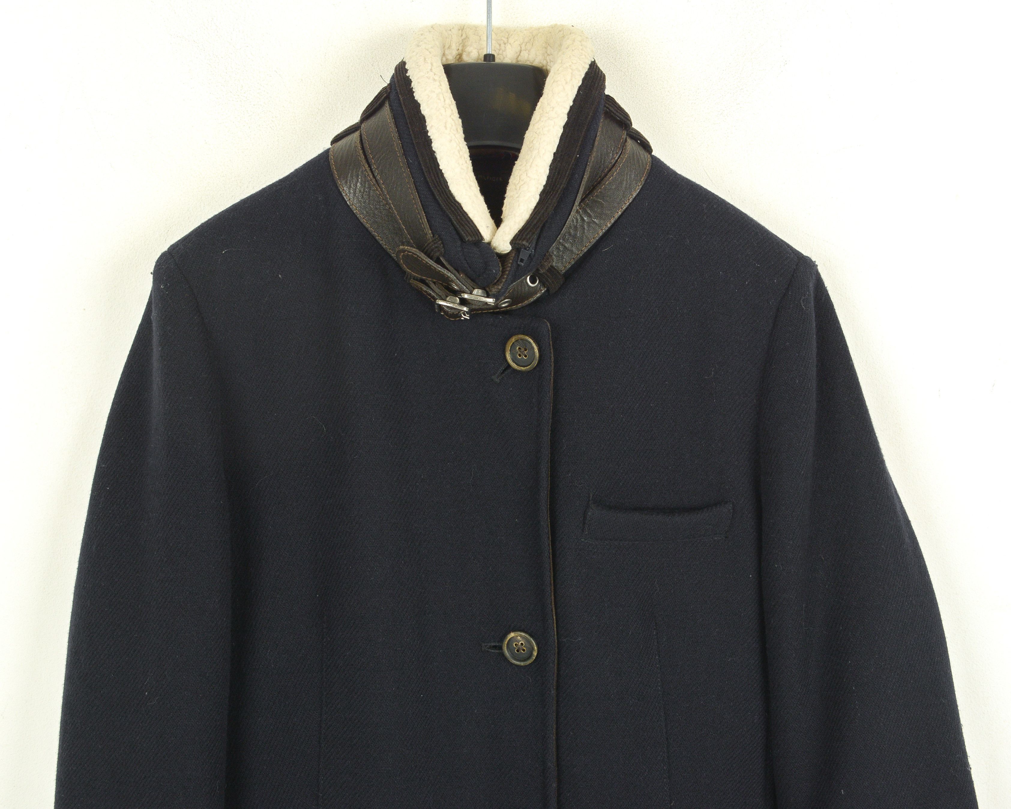 Tommy Hilfiger Women L Coat Jacket EU 44 Winter Wool Mac US 12 Faux Fur Size L / US 10 / IT 46 - 3 Thumbnail