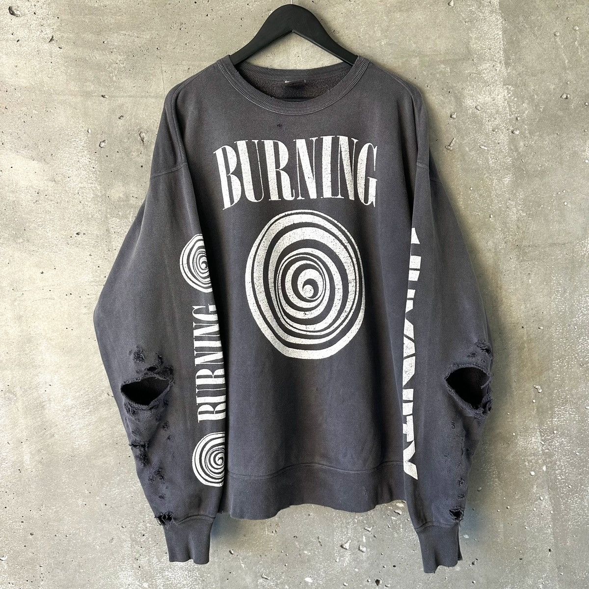 Saint Michael “Burning Humanity” Distressed Crewneck Sweatshirt Size US XL / EU 56 / 4 - 1 Thumbnail