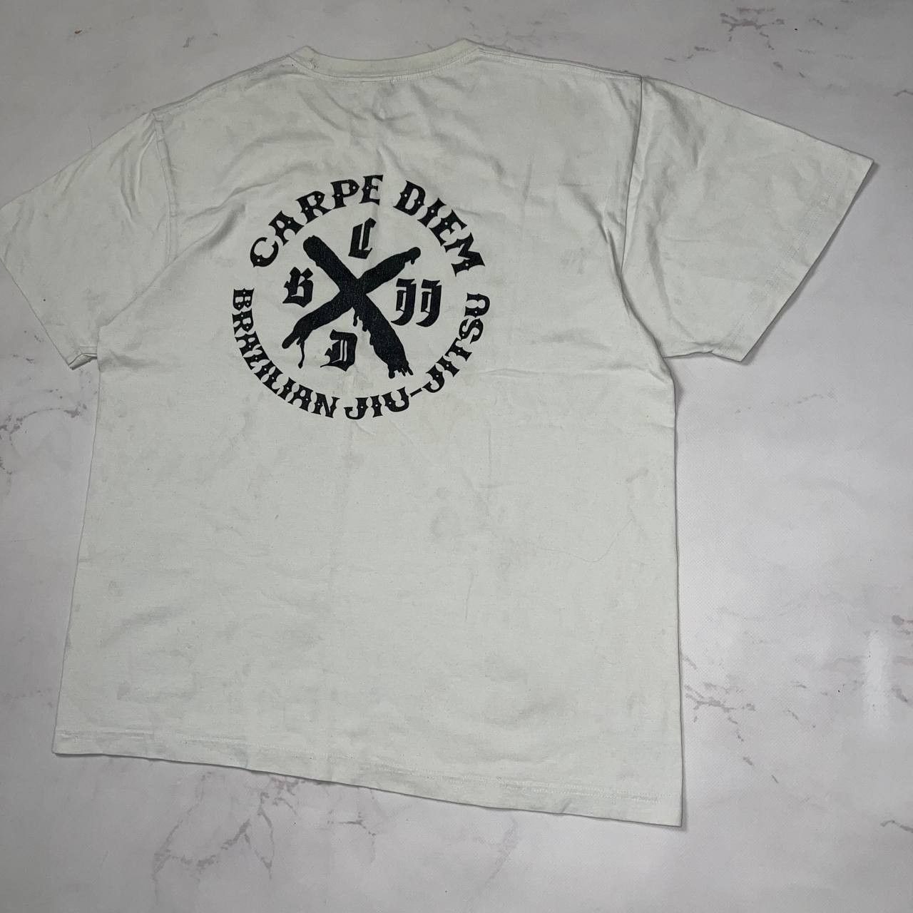 Vintage Capre Diem Brazilian Jiu-Jitsu Big Logo T Shirt White Size L Size US L / EU 52-54 / 3 - 3 Thumbnail