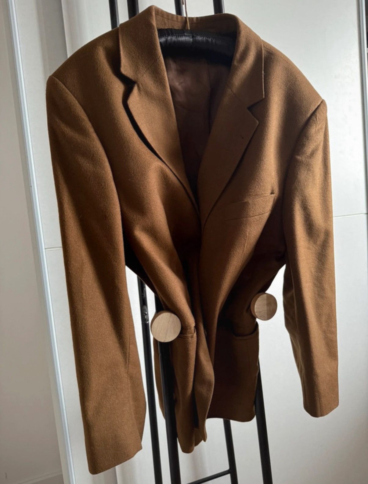 Vintage Unique oversize camel brown jacket, 100% wool Size ONE SIZE - 1 Thumbnail
