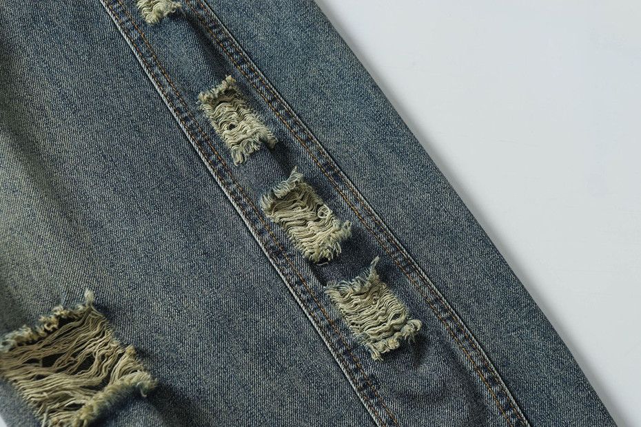 Japanese Brand × Jean Vintage Blue Baggy Ripped Loose Jeans Size US 33 - 5 Thumbnail