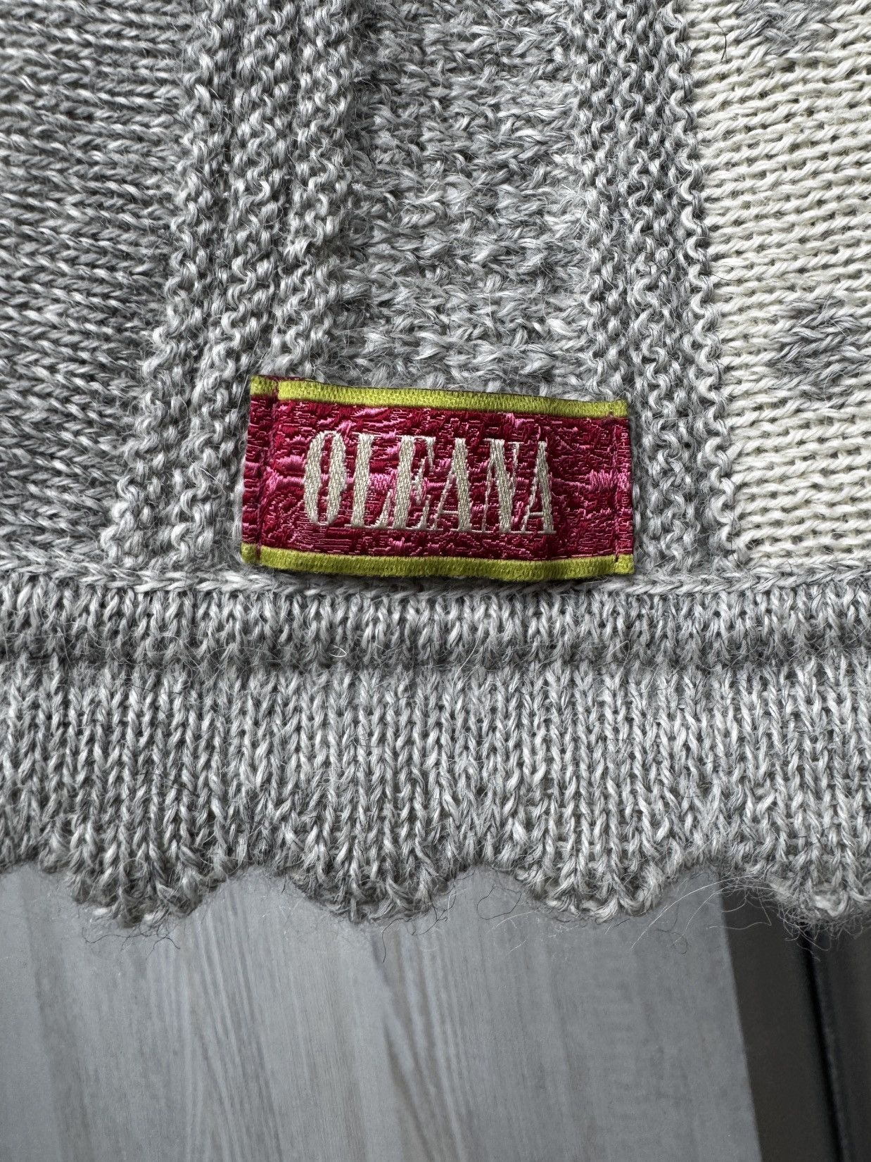 Other Oleana Wool Knit Scarf Grey White Size ONE SIZE - 10 Thumbnail
