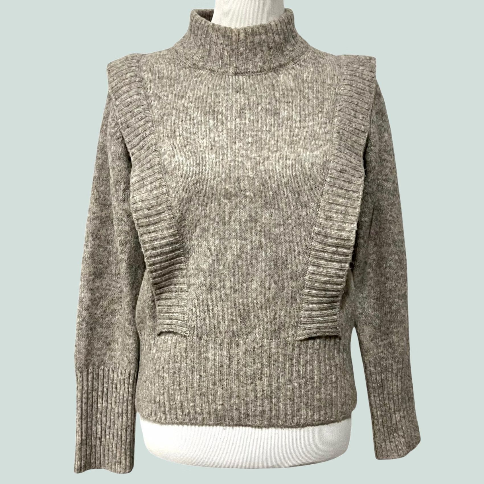 Vintage Katrin Uri Women’s Sweater Pullover Wool Blend Taupe Gray Mock Neck Sz M Pullover Wool Blend Gray Womens Sweater M Size M / US 6-8 / IT 42-44 - 1 Thumbnail