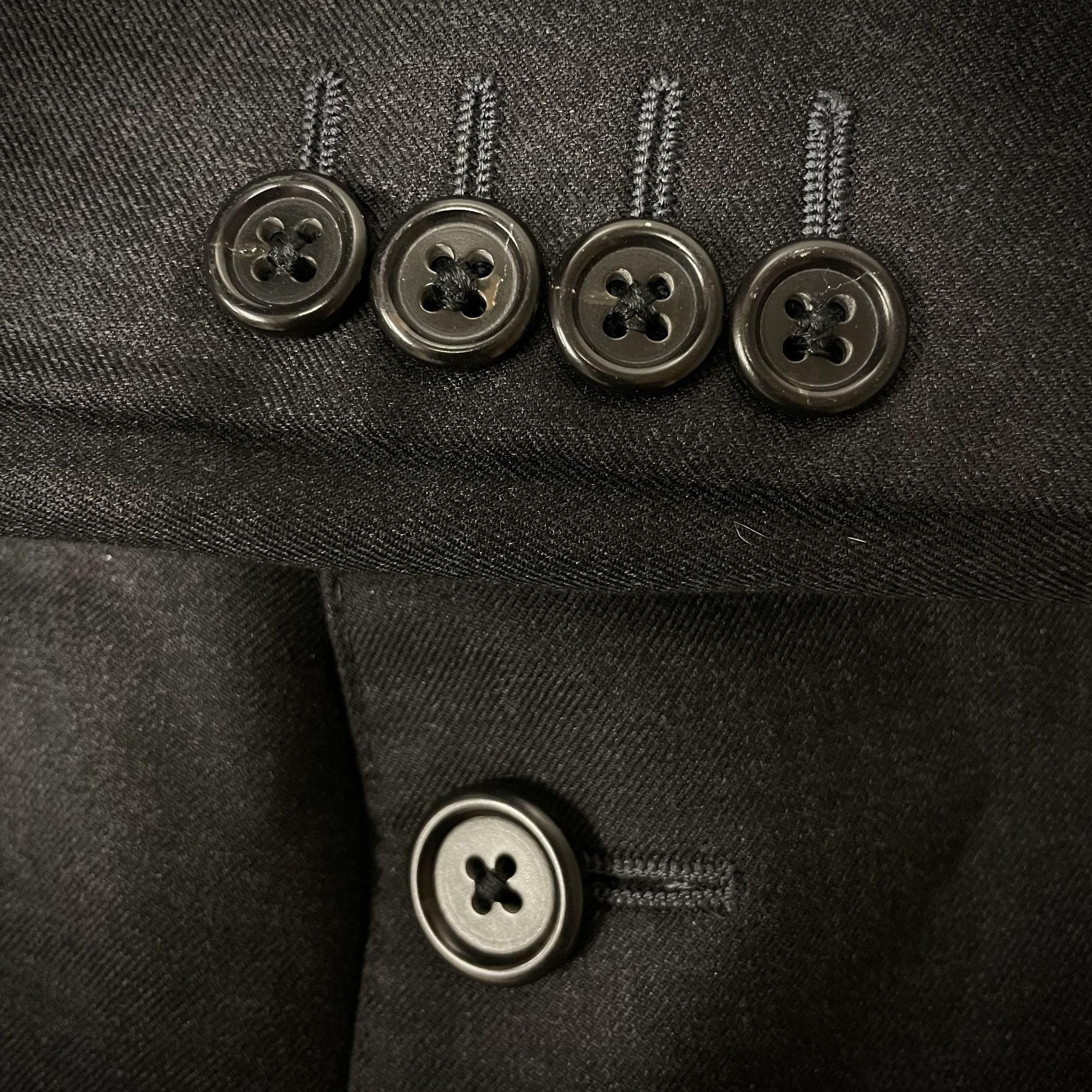 Hickey Freeman Vtg Hickey Freeman Loro Piana CHARCOAL Black Wool Sport Coat Size 44S - 4 Thumbnail