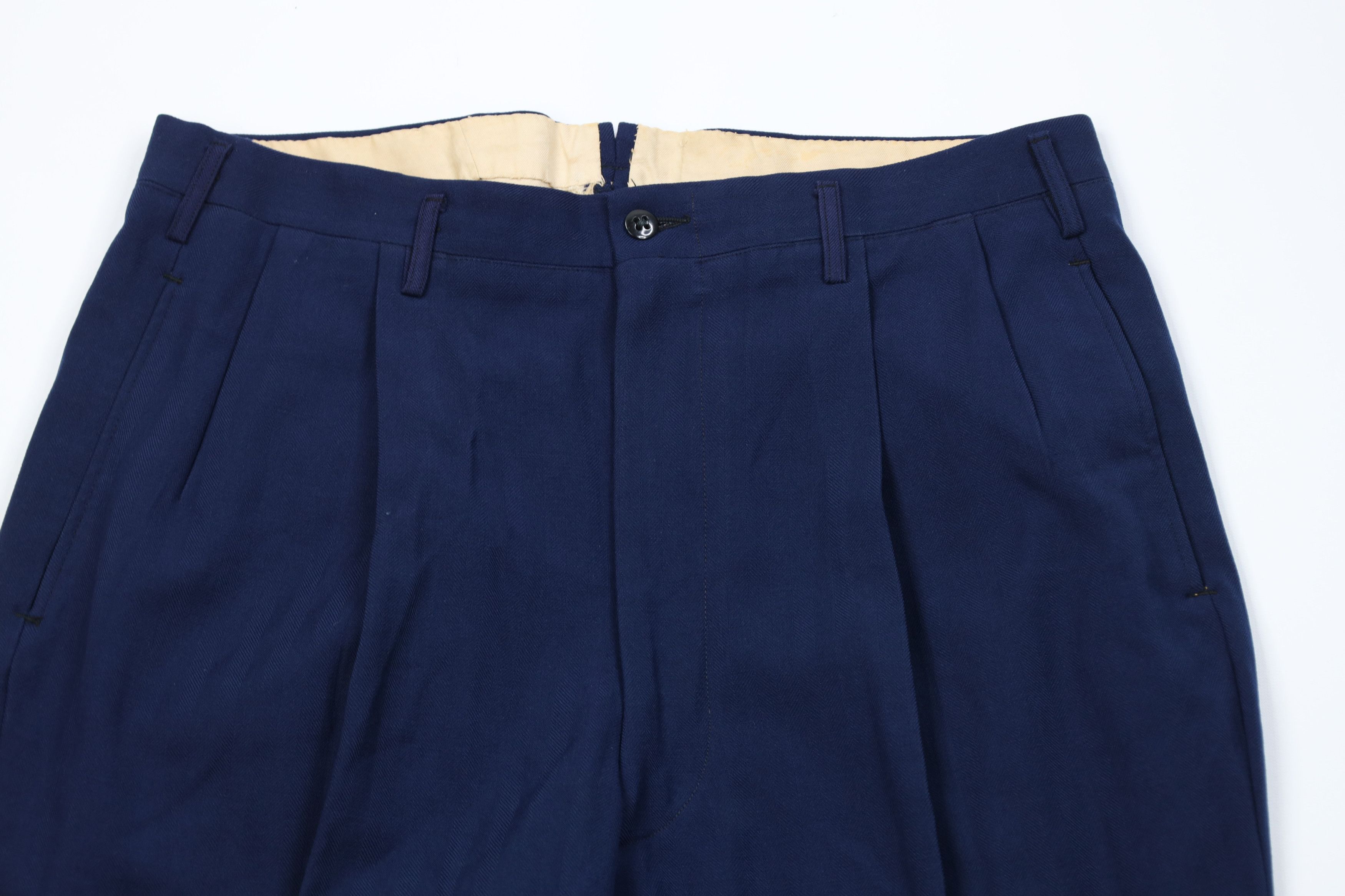 Vintage Vintage 50s Hollywood Regency Gabardine Herringbone Pants Size US 32 / EU 48 - 2 Thumbnail