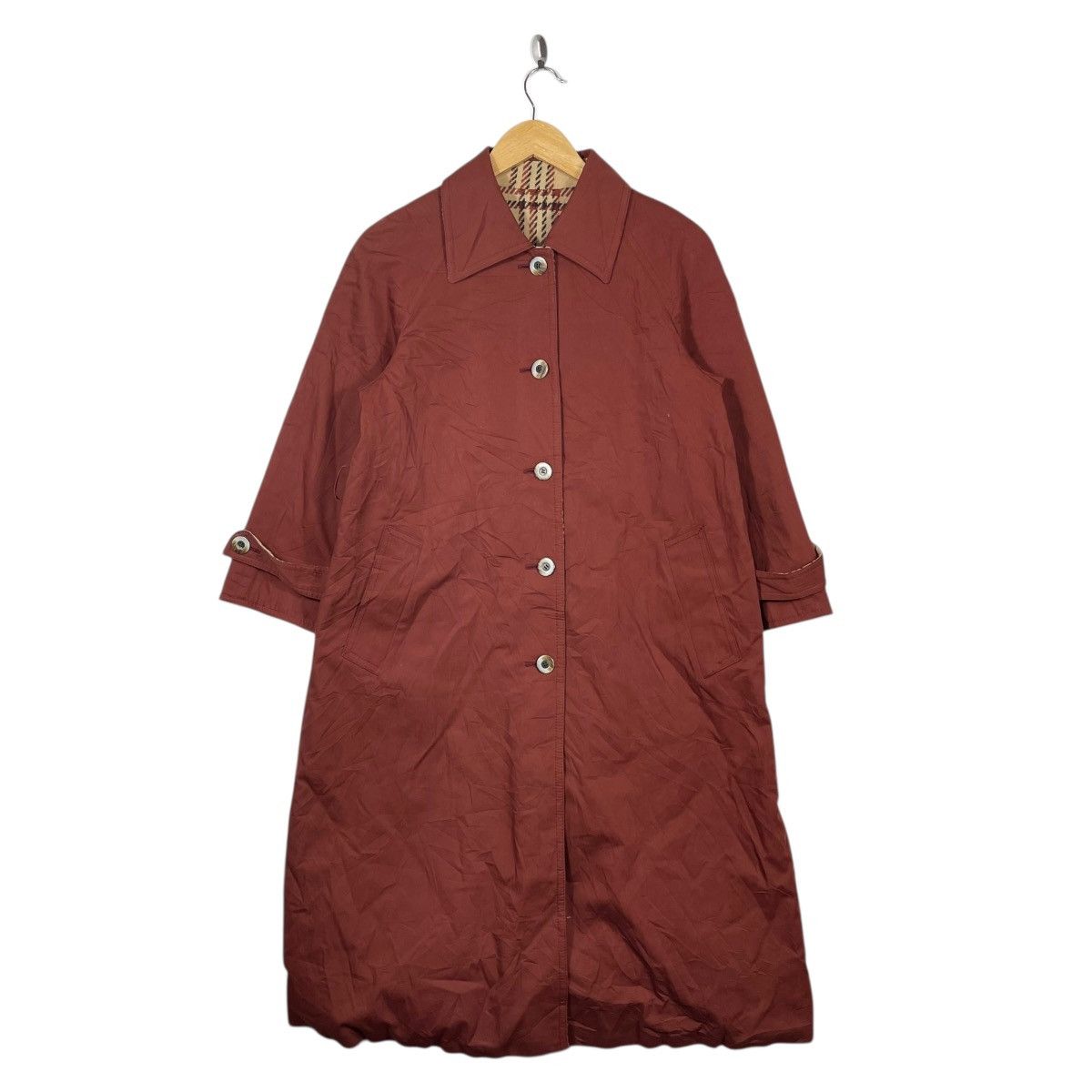 Vintage Vintage BOSSI x DESIRE Coat Made in Italy Burgundy Minimalis Size S / US 4 / IT 40 - 1 Thumbnail