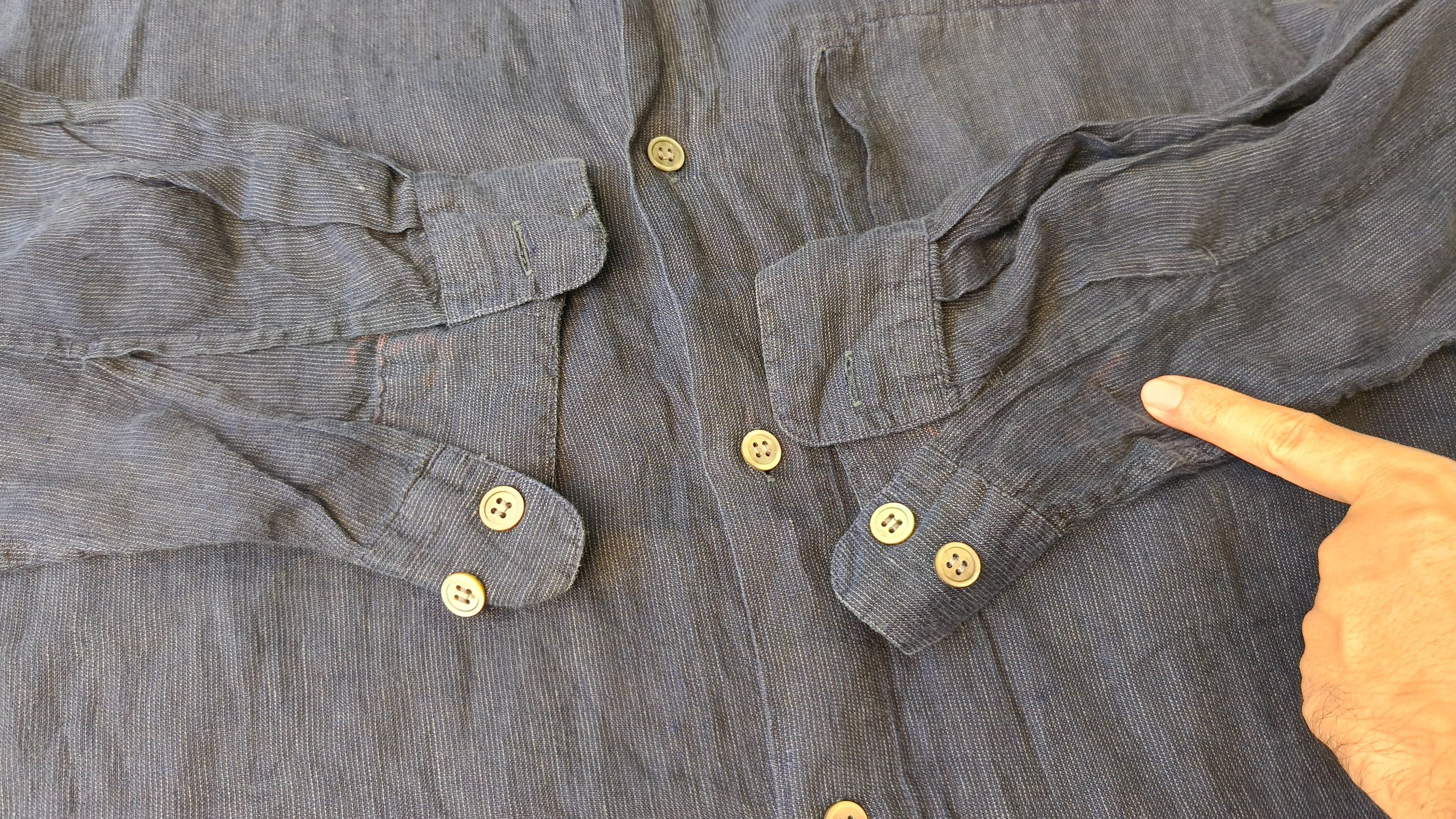 Issey Miyake Issey Miyake IM studio Japan mandarin navy blue linen shirt Size US M / EU 48-50 / 2 - 10 Thumbnail