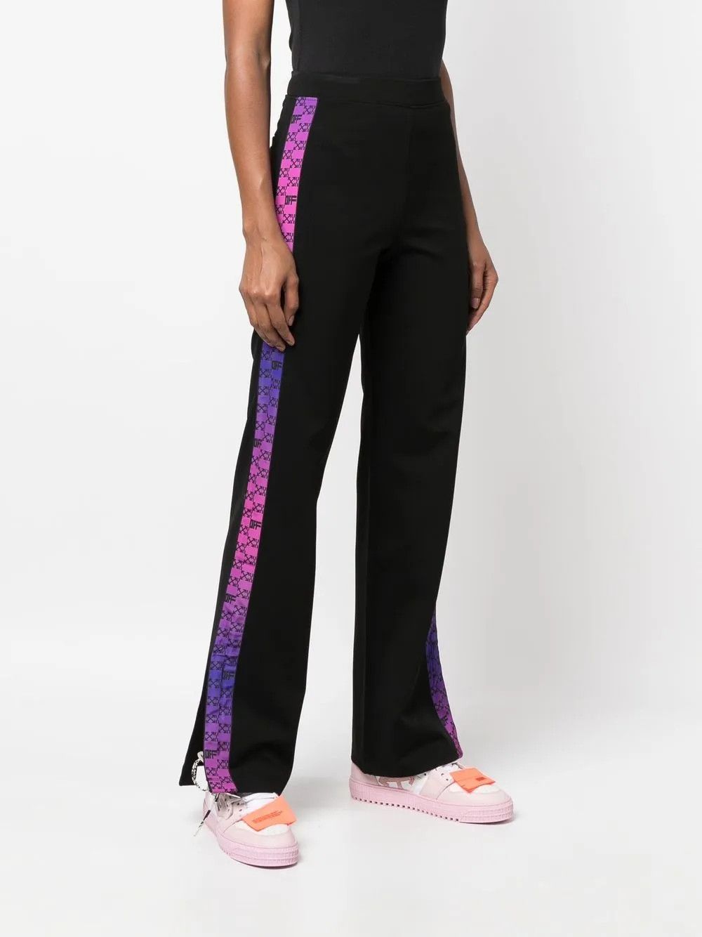 Off-White o1y1225 Sweatpant in Black/Purple Size 28" / US 6 / IT 42 - 2 Thumbnail