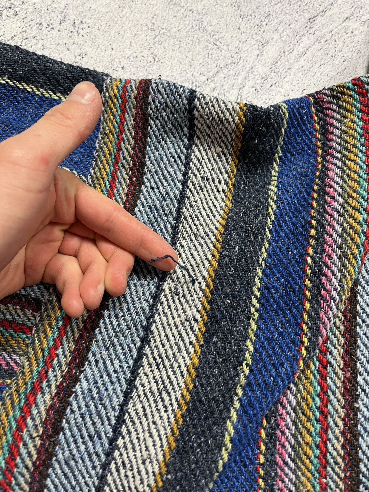 Japanese Brand × Vintage Vintage 90’s Navajo Style Cable Knit Patchwork Hoodie Rare Size US L / EU 52-54 / 3 - 18 Thumbnail
