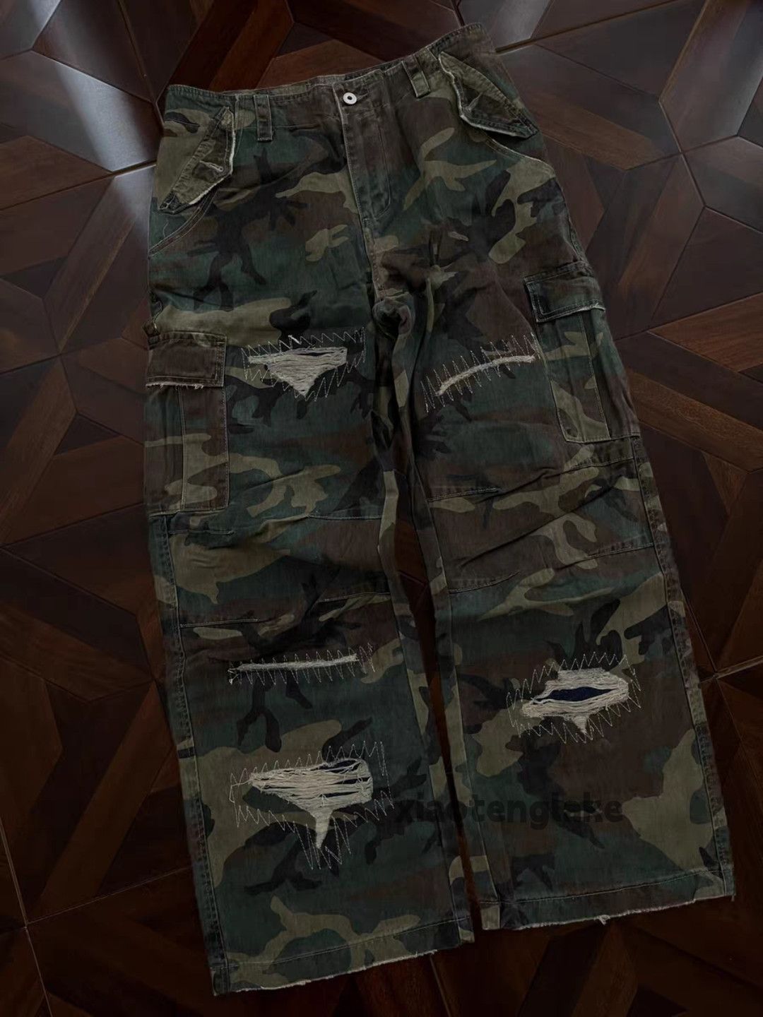 Vintage xtl retro y2k loose hiphop military tactical ripped pants Size US 32 / EU 48 - 7 Thumbnail