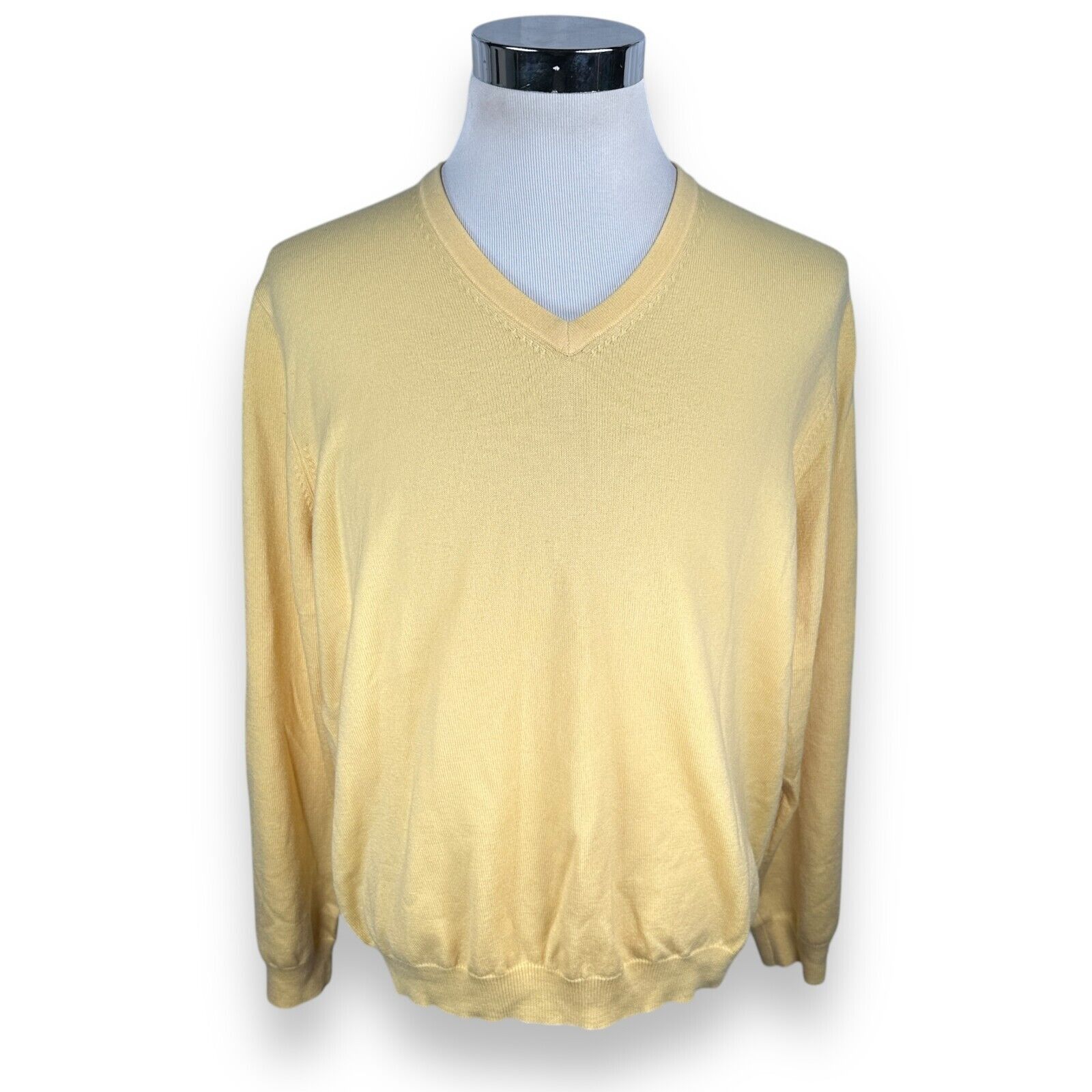 Brooks Brothers Brooks Brothers Sweater Men’s Large Yellow V-Neck Pullover Size US L / EU 52-54 / 3 - 1 Thumbnail