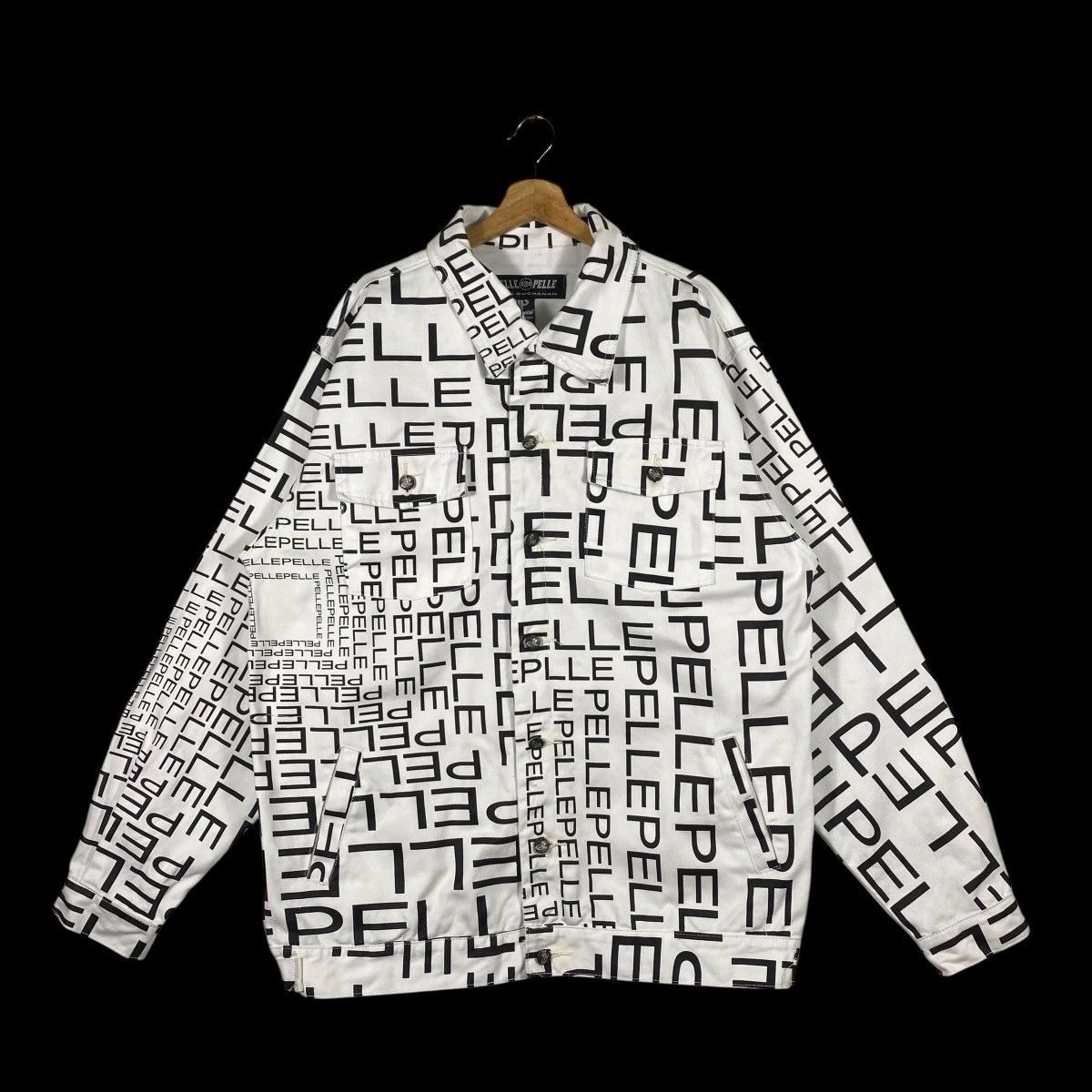 Marc Buchanan Vintage Pelle Pelle Marc Buchanan Full Print denim Jacket Size US XL / EU 56 / 4 - 1 Thumbnail